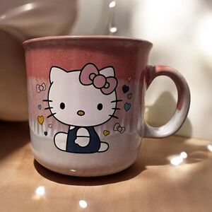 Hello Kitty Ceramic Mug 20oz Pink Ombré Valentine Sanrio Coffee Cup New